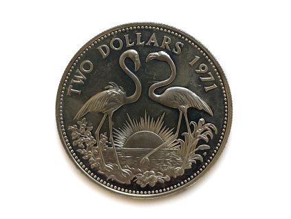 Stříbrný 2 Dollars 1971 Bahamy proof
