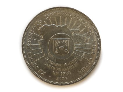 Stříbrné 1 Peso, 1974 Dominikánská republika
