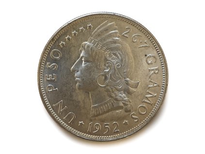 Stříbrné 1 Peso, 1952 Dominikánská republika