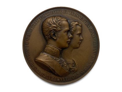 AE medaile svatba Františka Josefa I. a Alžběty Bavorské 1854 Rakousko-Uhersko