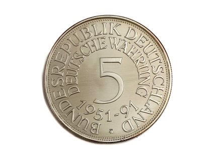 Stříbrná medaile 5 Mark 1951–1991 Německo