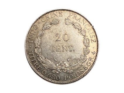 Stříbrných 20 Centimů, 1937 Francouzská Indočína