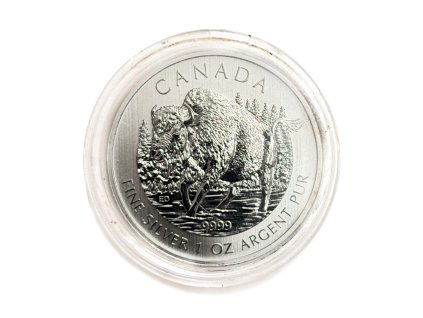 Stříbrný 5 Dollars – Canadian Wildlife bizon, 2013 Kanada