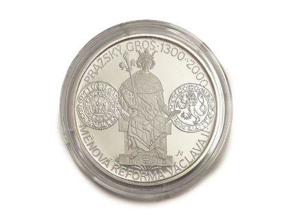 Pamětní stříbrná mince k 700. výročí měnové reformy Václava II. proof