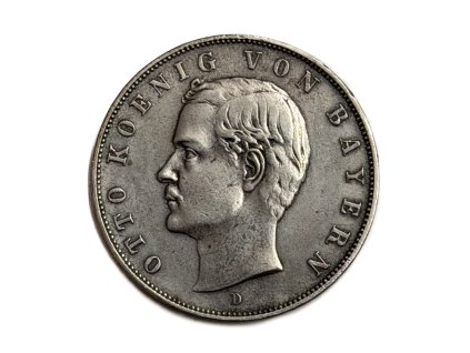 Stříbrná 3 Mark, 1910 D Otto Koenig von Bayern Bavorsko