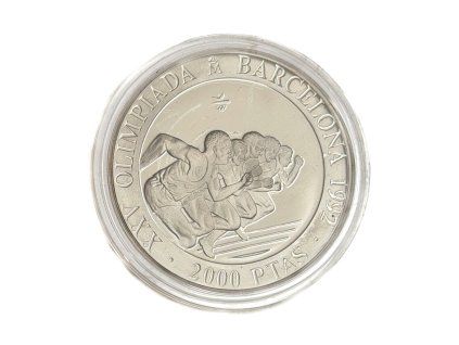 Stříbrných 2000 Pesetas – běh, 1992 Španělsko proof