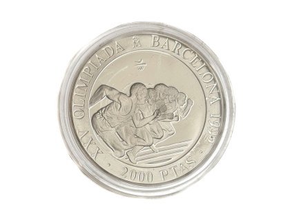Stříbrných 2000 Pesetas – běhání, 1992 Španělsko proof