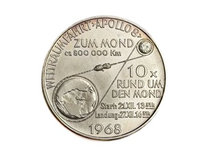 Stříbrná medaile Apollo 8 – 1. pilotovaná cesta kolem Měsíce, 1968 Německo