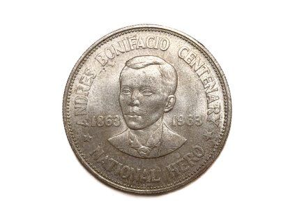 Stříbrné 1 Peso, 1963 Filipíny
