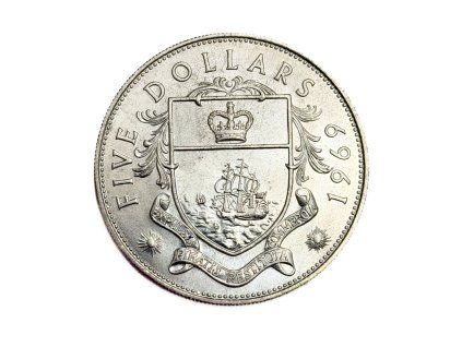Stříbrný 5 Dollars 1969 Bahamy