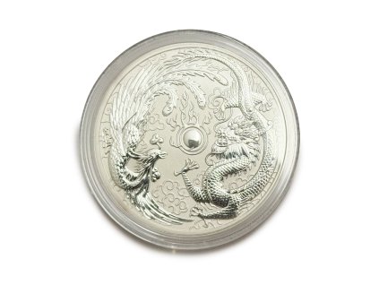 Stříbrný 1 Dollar – Drak a Fénix, 2017 Austrálie BU
