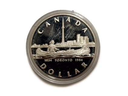 Stříbrný 1 Dollar, 1984 Kanada proof