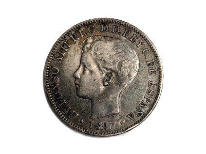 Stříbrné 1 Peso, 1897 Filipíny