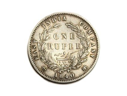 Stříbrná 1 Rupee, 1840 Britská Indie