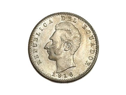 Stříbrný 2 Decimos, 1916 Ekvádor