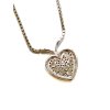 Stříbrný řetízek s přívěškem Srdce s kameny