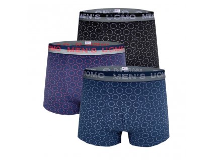 Pánské bavlněné boxerky UOMO mix barev (3 ks v balení )