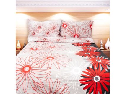 Screenshot 2021 03 25 MARGARÉTA červená a černá bavlněné povlečení 140 x 200 HOMA CZ