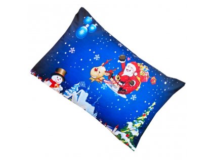 Vánoční povlak na polštář - Santa Claus na saních