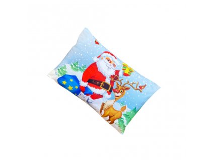 Vánoční povlak na polštář - Santa Claus a jelen