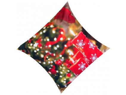 Vánoční povlak na polštář, 40x40 - - Svíčky a vánoční stromci