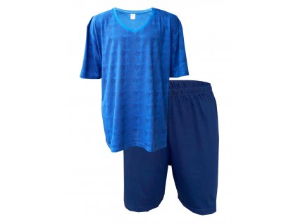 Pánské pyžamo s krátkym rukávem big C- lemon -NRR12 (Barva Modrá, Velikost 6XL)
