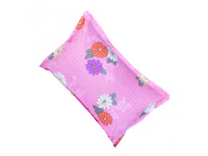 Povlak na polštář růžové -  květiny 50x70 cm