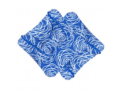 Podsedák na židli Soft - květovaný vzor modrý (40x40x7cm)