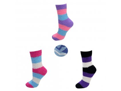 Dámské froté ponožky mix barev - Hello (Balení/3 páry)