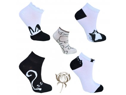 Dámské bavlněné kotníkové ponožky Emi Ross  - ( 5 párů v balení )