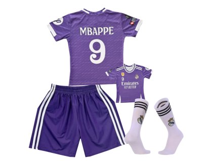 Dětský fotbalový dres + fotbalové ponožky -Real Madrid AWAY -Kylian Mbappé