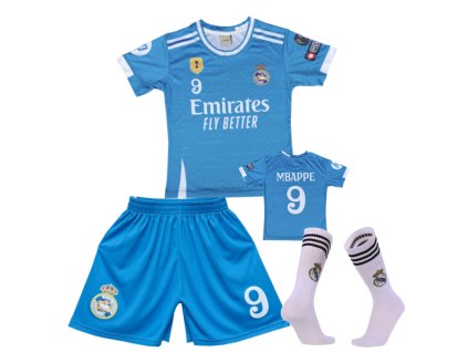 Dětský fotbalový dres + fotbalové ponožky FC Real Madrid - Kylian Mbappé 9