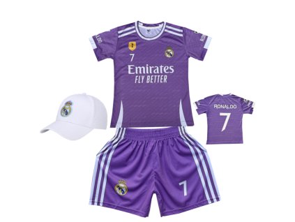 Premium dětský fotbalový dres Komplet + fotbalová kšiltovka Real Madrid FC A2 - Cristiano Ronaldo CR7