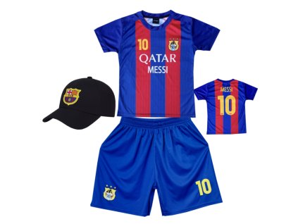 Dětský fotbalový dres + fotbalová kšiltovka Barcelona FC - Lionel Messi.Č.10
