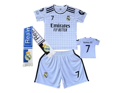 Premium dětský fotbalový dres +Fotbalová šála Real Madrid FC - Cristiano Ronaldo CR7 Fly Better