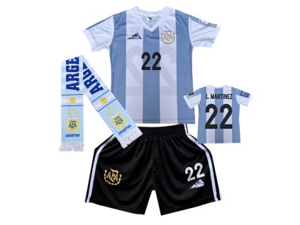 Dětský fotbalové dresy Komplet + Fotbalová šála Argentina 30799 - Lautaro Martínez 22