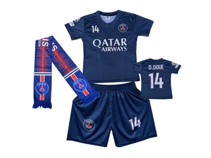 Premium dětský fotbalový dres + Fotbalová šála PSG FC - D.DOUÉ .Č14