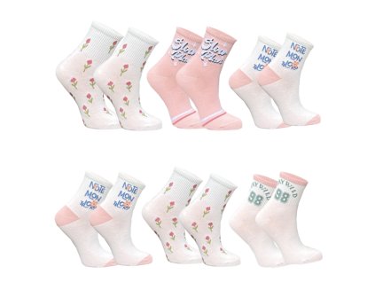 Dámské kotníkové ponožky bavlna Mulu- MQ7031 ( 6 párů/balení )
