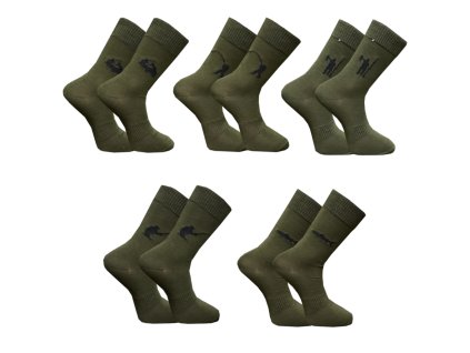 Pánské bavlněné ponožky rybářské, myslivecké  FE7565 - ( 5 parů v balení )