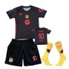 Dětský fotbalový dres + fotbalové ponožky RJM Barcelona Black - Leo Messi MJ10