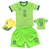 Premium dětský fotbalový dres + fotbalová kšiltovka Brazílie - Neymar.JR.10