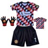 Premium Dětský fotbalový dres Komplet + fotbalová pletené rukavice Manchester United FC - Cristiano Ronaldo CR7