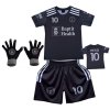 Premium dětský fotbalový dres Komplet + fotbalová pletené rukavice Inter Miami CF Academy - Messi MJ10