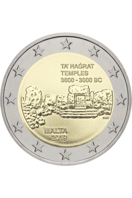 2019 malta ta hagrat temple 2 euro coin