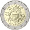 2012 cyprus ten years of the euro tye 2 euro coin