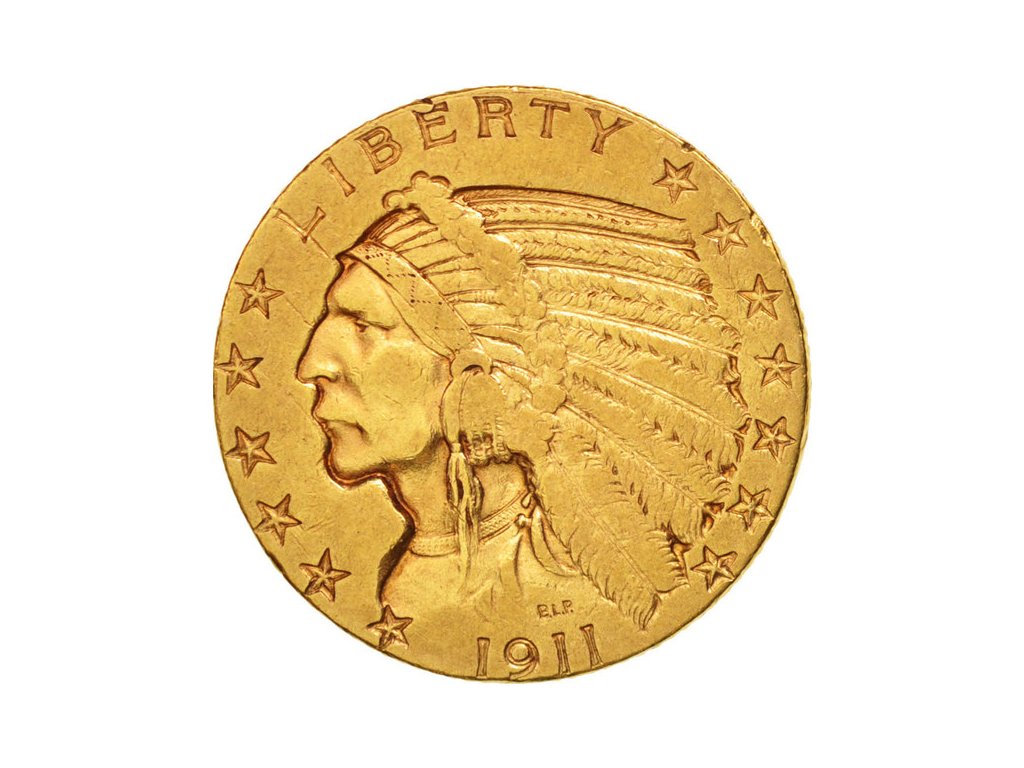 5$ zlatá mince Indianer