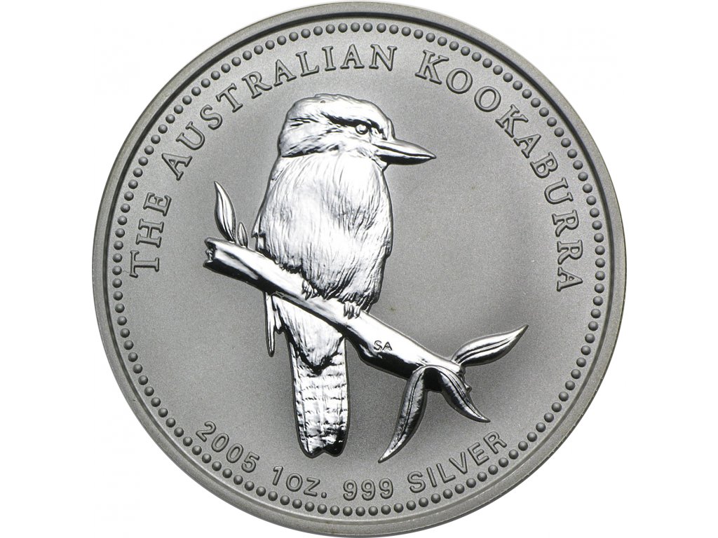 1 unce stříbrná mince Austrálie Kookaburra 2005