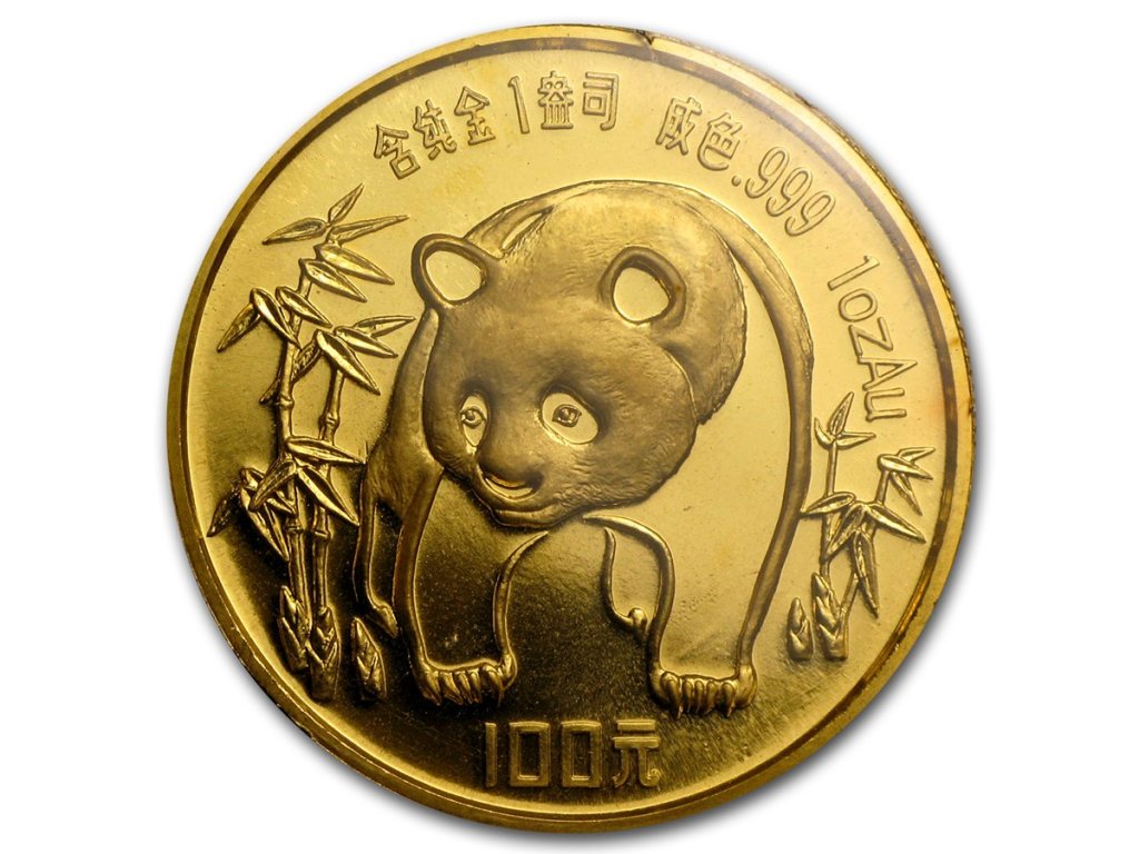 1/2 unce zlatá mince China Panda 1986