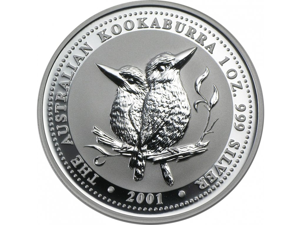 10 uncí stříbrná mince Austrálie Kookaburra 2001