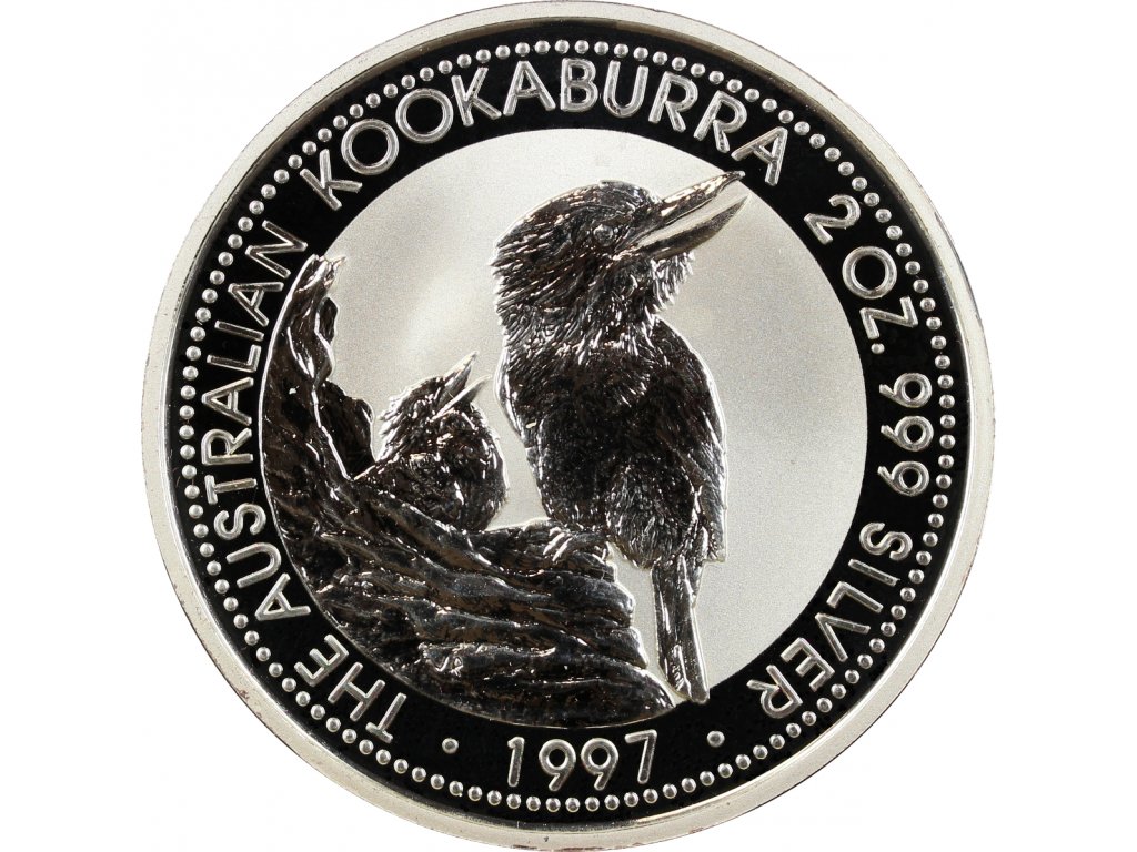 2 unce stříbrná mince Austrálie Kookaburra 1997